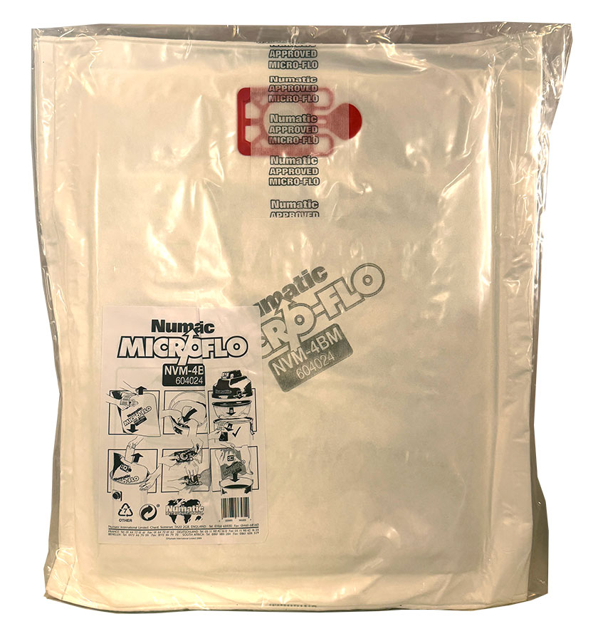Numatic NVM-4BM DustCare Vacuum Cleaner Range Microflo Dust Bags - 5 Pack (604024)
