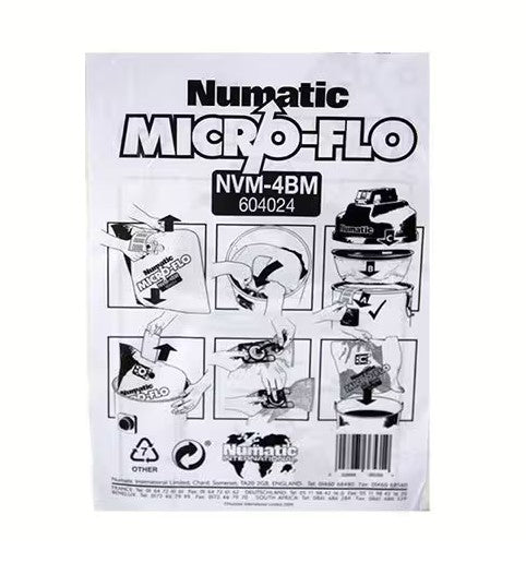 Numatic NVM-4BM DustCare Vacuum Cleaner Range Microflo Dust Bags - 5 Pack (604024)