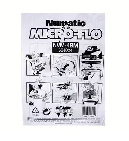 Numatic NVM-4BM DustCare Vacuum Cleaner Range Microflo Dust Bags - 5 Pack (604024)