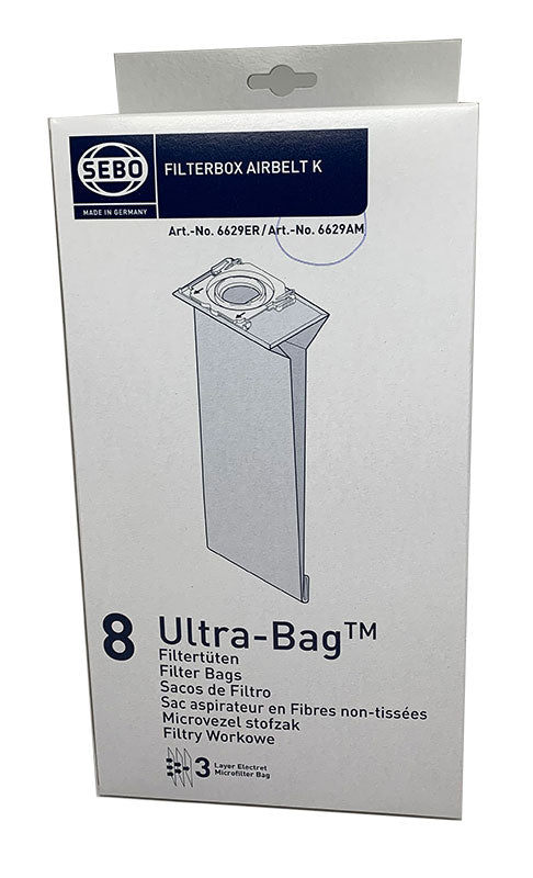 Sebo Filterbox Airbelt K Series Ultra Vacuum Cleaner Bags (6629ER)
