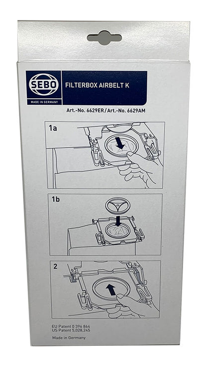 Sebo Filterbox Airbelt K Series Ultra Vacuum Cleaner Bags (6629ER)