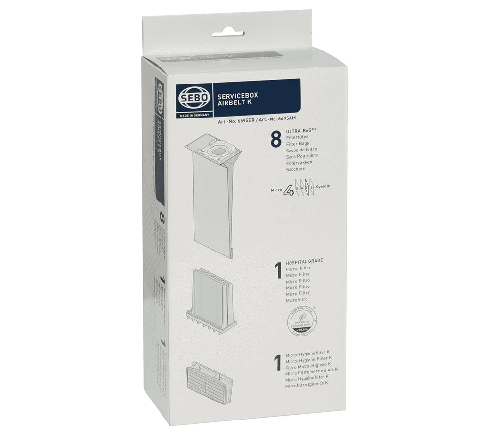 Sebo Airbelt K Series Vacuum Cleaner Bags and Filters Service Kit (6695ER)