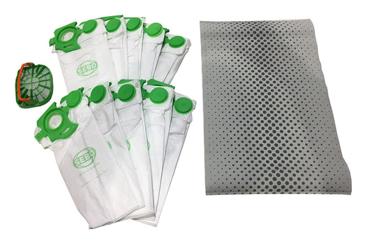 Sebo Dart Series Genuine Vacuum Bags 10-Pack and Filter Kit (7029SKD)