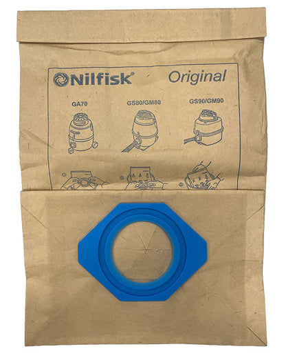 Nilfisk GS80, GS90, GM80, GM90 Vacuum Bags - 5pk (81620000)