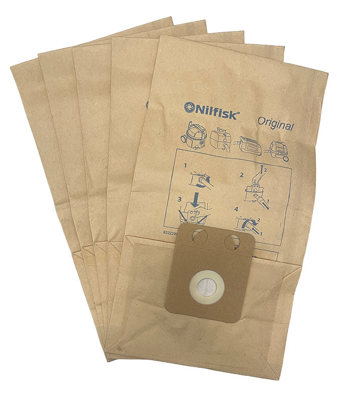 Nilfisk GD1000, GD1010, GD2000, VP400, VP500 Vacuum Cleaner Bags - 5pk (82367810)