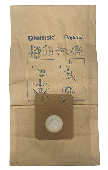 Nilfisk GD1000, GD1010, GD2000, VP400, VP500 Vacuum Cleaner Bags - 5pk (82367810)