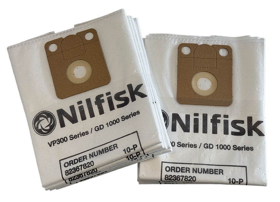 Nilfisk VP300, VP400, VP500 Synthetic Vacuum Cleaner Bags - 10 pack (82367820)