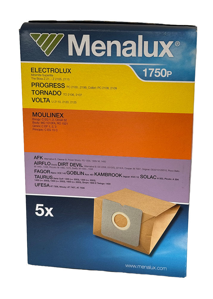 Menalux 1750P Vacuum Cleaner Bags for Airflo Beetle and Electrolux Z965 - 5pk (900166419)