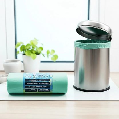 Bonnie Bio 30L COMPOSTABLE Bin & Rubbish Bags – Roll of 15 (BB-30L)