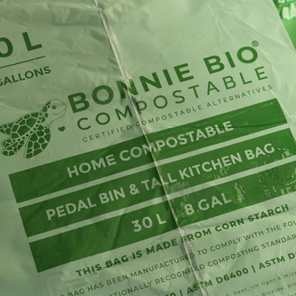 Bonnie Bio 30L COMPOSTABLE Bin & Rubbish Bags – Roll of 15 (BB-30L)