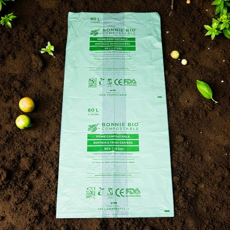 Bonnie Bio 80L COMPOSTABLE Garbage Bags – Carton of 20 (BB-80L-20)#