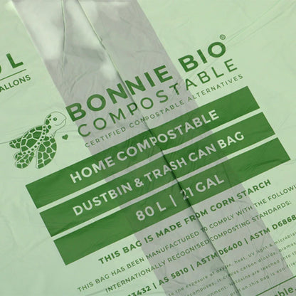 Bonnie Bio 80L COMPOSTABLE Garbage Bags – Carton of 20 (BB-80L-20)#