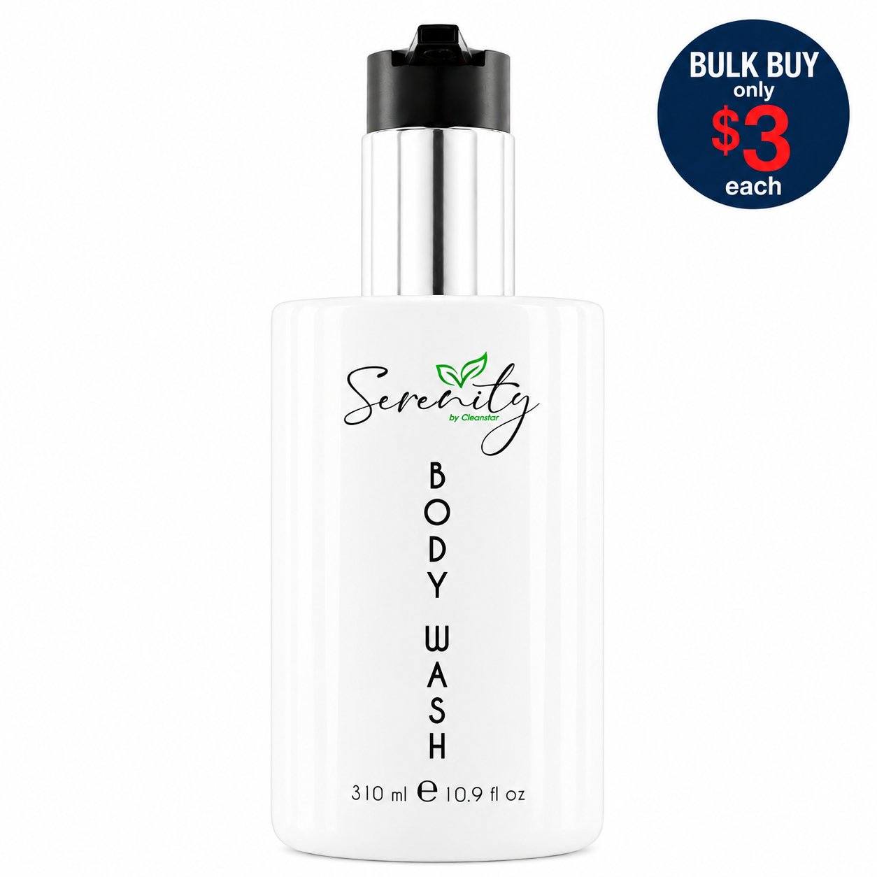 Serenity Body Wash Pump Bottle 310ml Box of 50 – Hotel Guest Amenities (CBWASH-310ML)