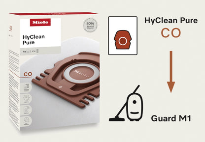 Miele Genuine HyClean Pure CO Synthetic Vacuum Cleaner Dust Bags - 4 Pack (CO-HP)