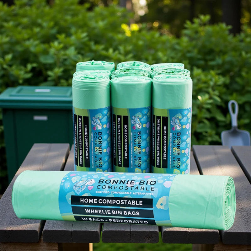 Bonnie Bio 120-140L COMPOSTABLE Garbage & Wheelie Bin Bags – Carton of 10 Rolls (BB-120/140L-10)#