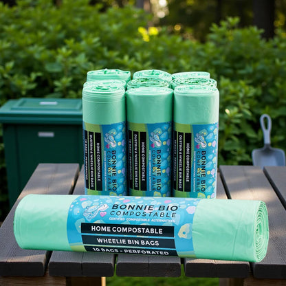 Bonnie Bio 120-140L COMPOSTABLE Garbage & Wheelie Bin Bags – Carton of 10 Rolls (BB-120/140L-10)#