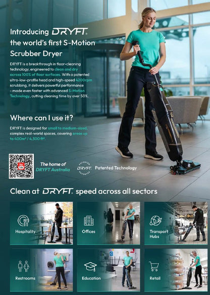 DRYFT Battery Powered WORLD FIRST S-Motion Floor Scrubber Dryer (DRYFT)#