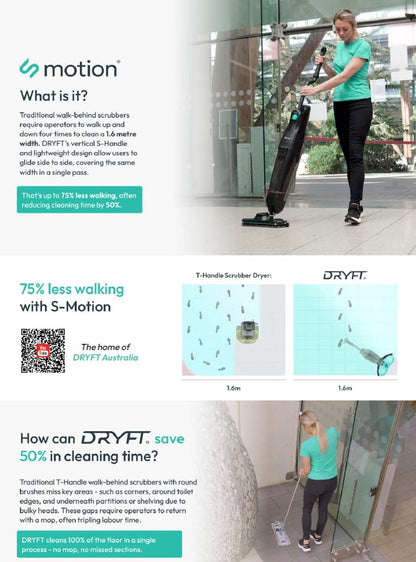 DRYFT Battery Powered WORLD FIRST S-Motion Floor Scrubber Dryer (DRYFT)#