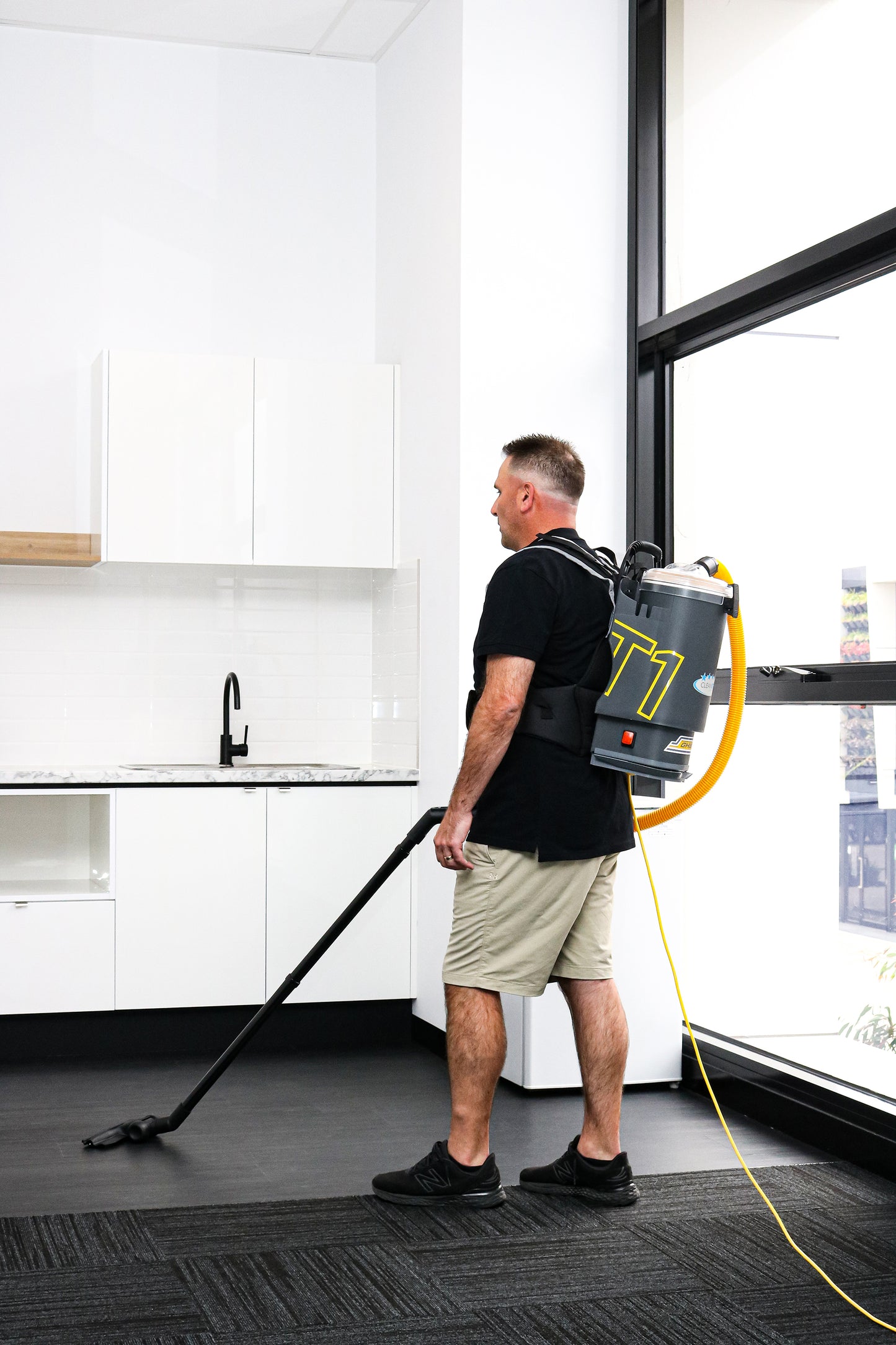 Ghibli T1 Backpack Vacuum Cleaner - Charcoal with Clear Lid (T1v3-CLR)