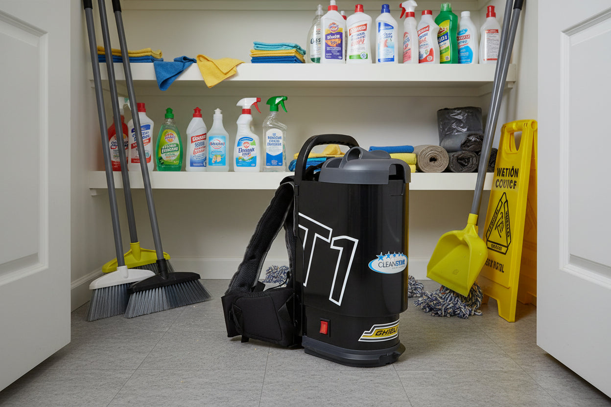 Ghibli T1 Backpack Vacuum Cleaner - Black with Grey Lid (T1v3-B)