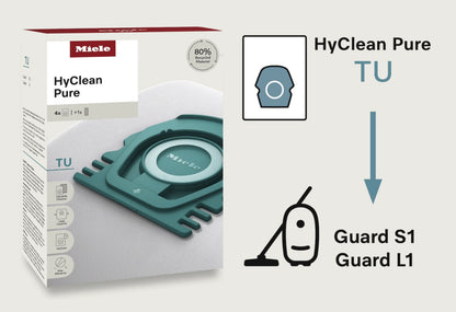 Miele Genuine HyClean Pure TU Synthetic Vacuum Cleaner Dust Bags - 4 Pack (TU-HP)