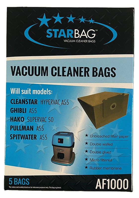 Pullman AS5 and Cleanstar Hypervac Commercial Vacuum Cleaner Bags - 5pk (AF1000)