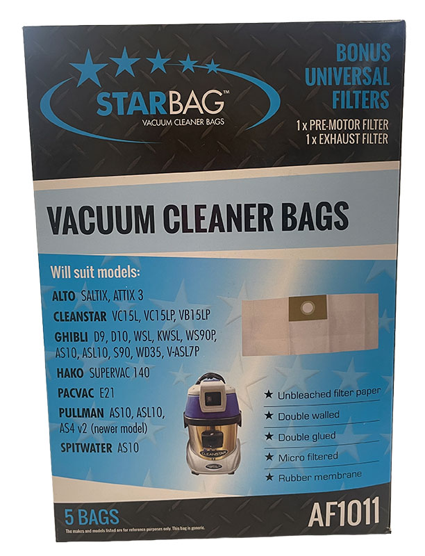 Pullman, Ghibli, Hako, Cleanstar Commercial Vacuum Bags - 5pk (AF1011) 