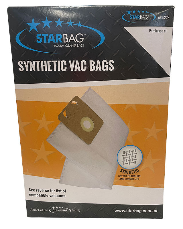 Nilfisk VP300, VP400, VP500, VP600, GD1000, GD1010 & GD2000 Synthetic Vacuum Cleaner Bags - 5pk (AF1022S)