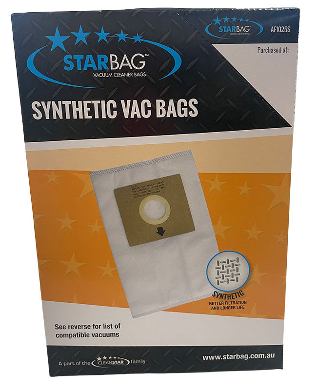 Wertheim, Volta, Hoover, Sauber, Airflo, Kambrook Synthetic Vacuum Cleaner Bags - 5pk (AF1025S)
