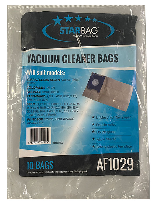 Kleenmaid, Sebo, Windsor Upright Vacuum Cleaner Paper Dust Bags - 10pk (AF1029) 