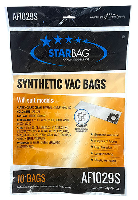 Kleenmaid, Sebo, Windsor Upright Vacuum Cleaner Synthetic Dust Bags - 10pk (AF1029S)