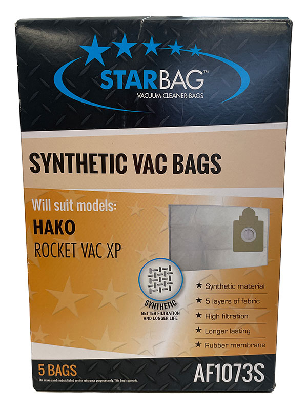 Hako Rocket Vac XP Backpack Synthetic Vacuum Cleaner Bags - 5pk (AF1073S)