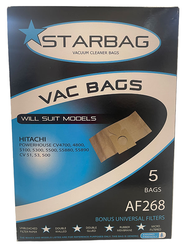 Hitachi CV & S Series Vacuum Bags - 5pk (AF268)