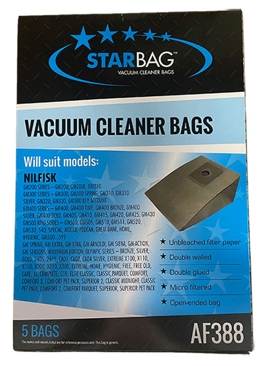 Nilfisk GM200, GM300, GM400, GM500 Series (King) Vacuum Cleaner Bags - 5pk (AF388)
