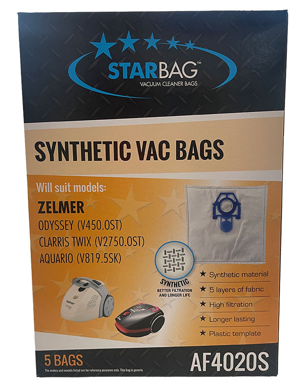 Zelmer Odyssey Synthetic Vacuum Cleaner Bags - 5pk (AF4020S)