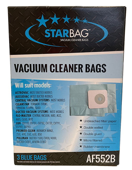 Ghibli, Pullman, Hako Blue Ducted Vacuum Bags - 3pk (AF552B)