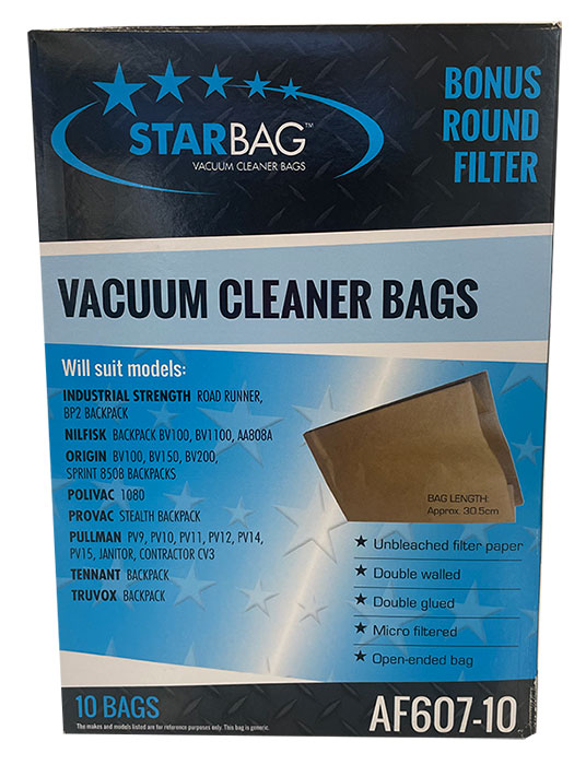 Open Ended Backpack Vacuum Cleaner Bags - 10pk (AF607-10)