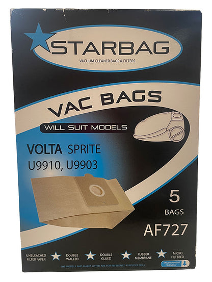 Volta Sprite U9901, U9903 & U9910 Vacuum Bags - 5pk (AF727)