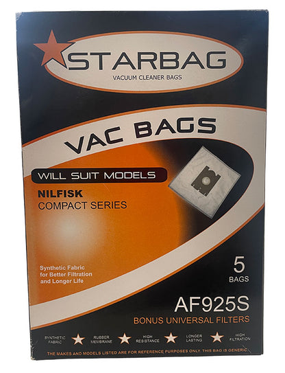Nilfisk Compact & Force Series Vacuum Cleaner Bags  - 5pk (AF925S)