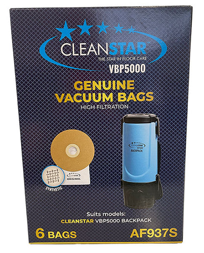 Cleanstar VBP5000 Backpack Vacuum Cleaner Synthetic Dust Bags - 6pk (AF937S)