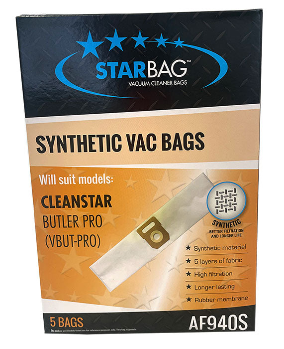 Cleanstar Butler Pro Synthetic Vacuum Cleaner Bags - 5pk (AF940S)