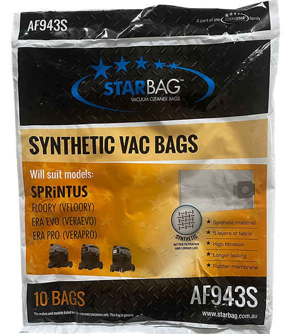 SPRiNTUS Floory, ERA EVO and ERA Pro Vacuum Cleaner Dust Bags - 10pk (AF943S)