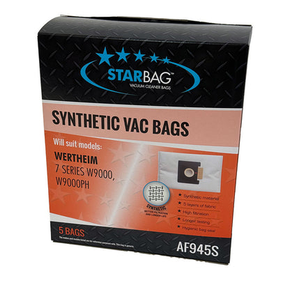 Wertheim 7 Series W9000, W9000PH Vacuum Cleaner Synthetic Dust Bags - 5pk (AF945S)