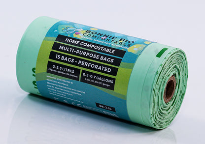 Bonnie Bio 2-2.5L Compostable Multi-Purpose Bags – Roll of 15 (BB-2.5L)