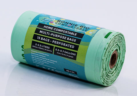 Bonnie Bio 2-2.5L Compostable Multi-Purpose Bags – Roll of 15 (BB-2.5L)