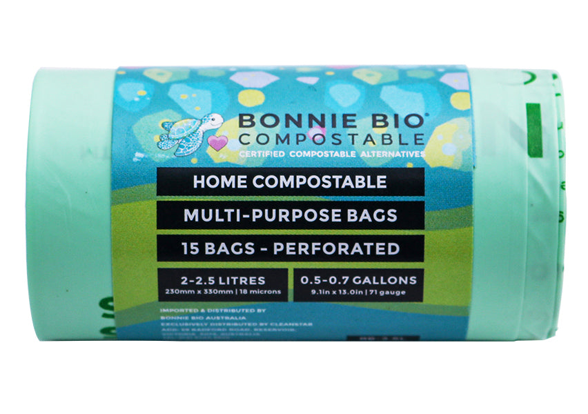 Bonnie Bio 2-2.5L Compostable Multi-Purpose Bags – Roll of 15 (BB-2.5L)