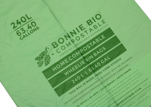 Bonnie Bio 240L Compostable Garbage & Wheelie Bin Bags – Roll of 10 (BB-240L)