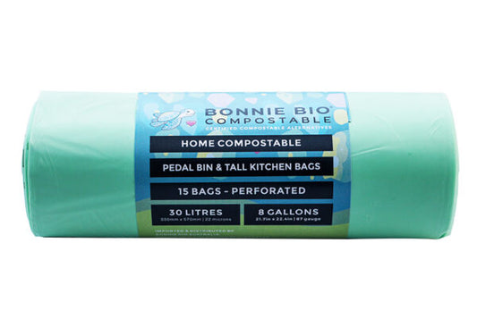 Bonnie Bio 30L Compostable Bin & Rubbish Bags – Roll of 15 (BB-30L)