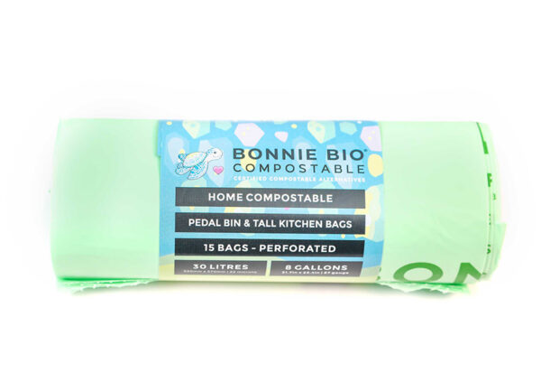 Bonnie Bio 30L Compostable Bin & Rubbish Bags – Roll of 15 (BB-30L)