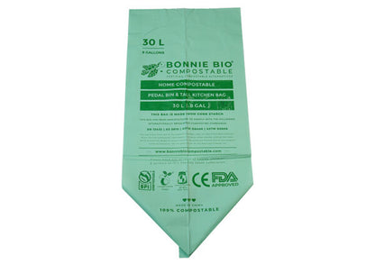 Bonnie Bio 30L Compostable Bin & Rubbish Bags – Roll of 15 (BB-30L)